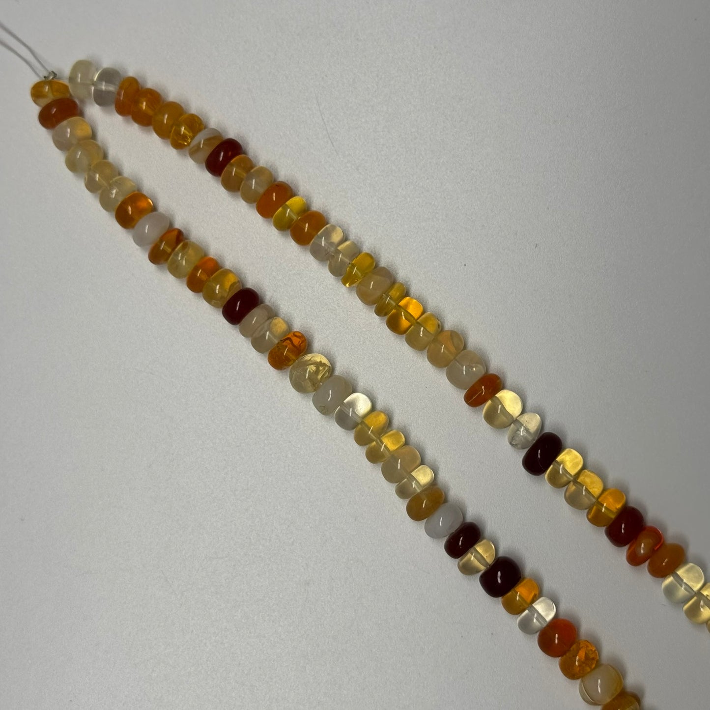 Mexican Fire Opal Polished Rondelle Gemstone Beads
