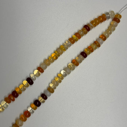 Mexican Fire Opal Polished Rondelle Gemstone Beads