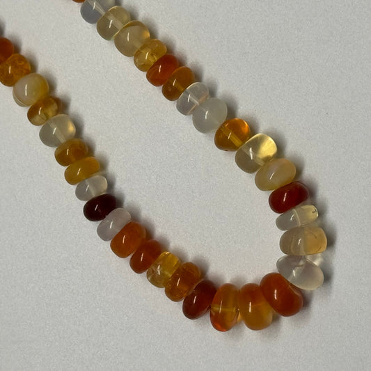 Mexican Fire Opal Polished Rondelle Gemstone Beads