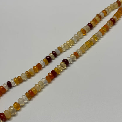 Mexican Fire Opal Polished Rondelle Gemstone Beads