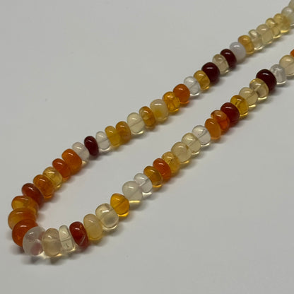 Mexican Fire Opal Polished Rondelle Gemstone Beads