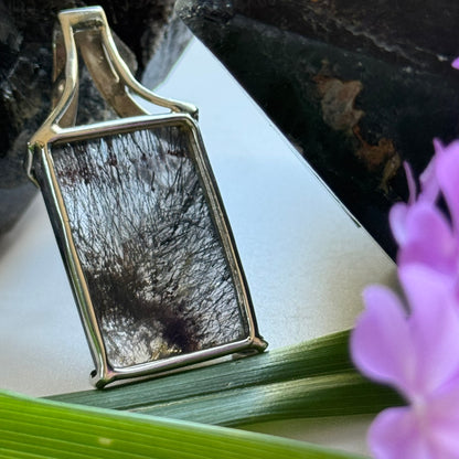 Sacred Seven Rectangular Pendant – Checker Board Crystal Jewelry in 925 Sterling Silver