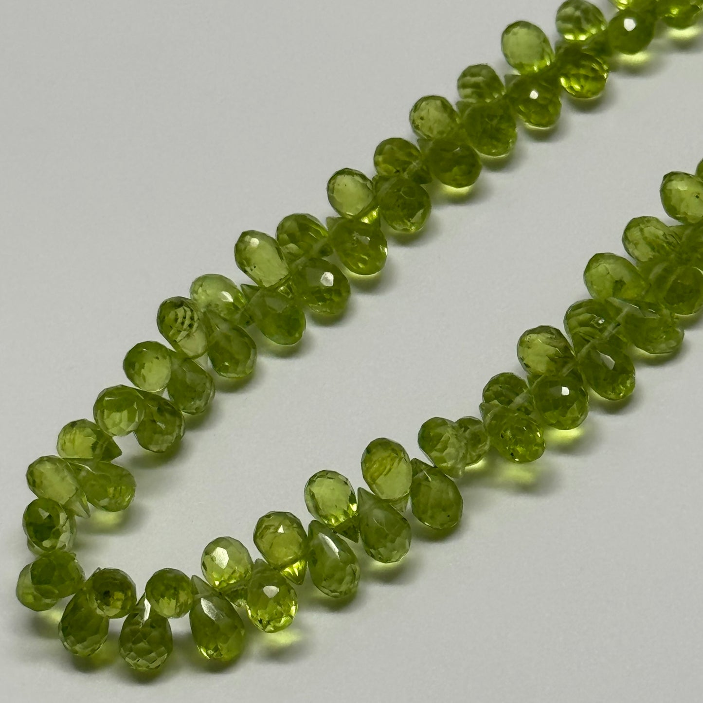 Peridot Faceted Briolette Shape Gemstone Beads