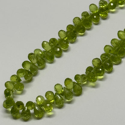 Peridot Faceted Briolette Shape Gemstone Beads