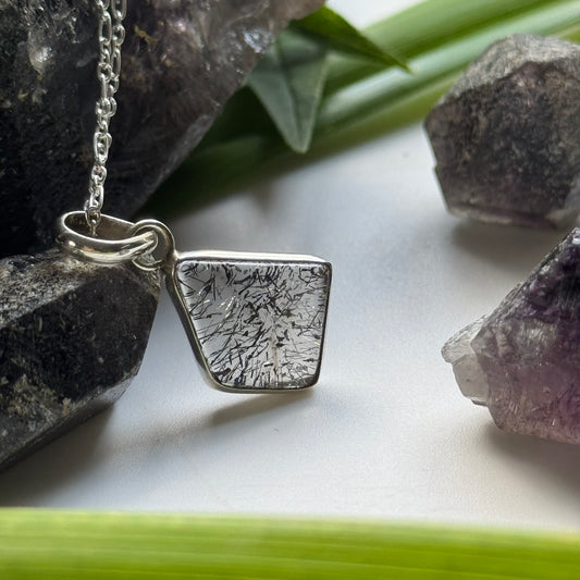 Sacred Seven Trapezoid Pendant Necklace – Natural Crystal Jewelry in 925 Sterling Silver