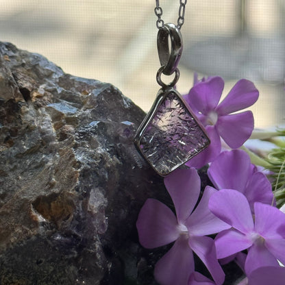 Sacred Seven Trapezoid Pendant Necklace – Natural Crystal Jewelry in 925 Sterling Silver