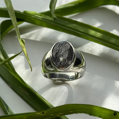 Sacred Seven Oval Bezel Ring – Bold Natural Gemstone Statement Jewelry in 925 Sterling Silver