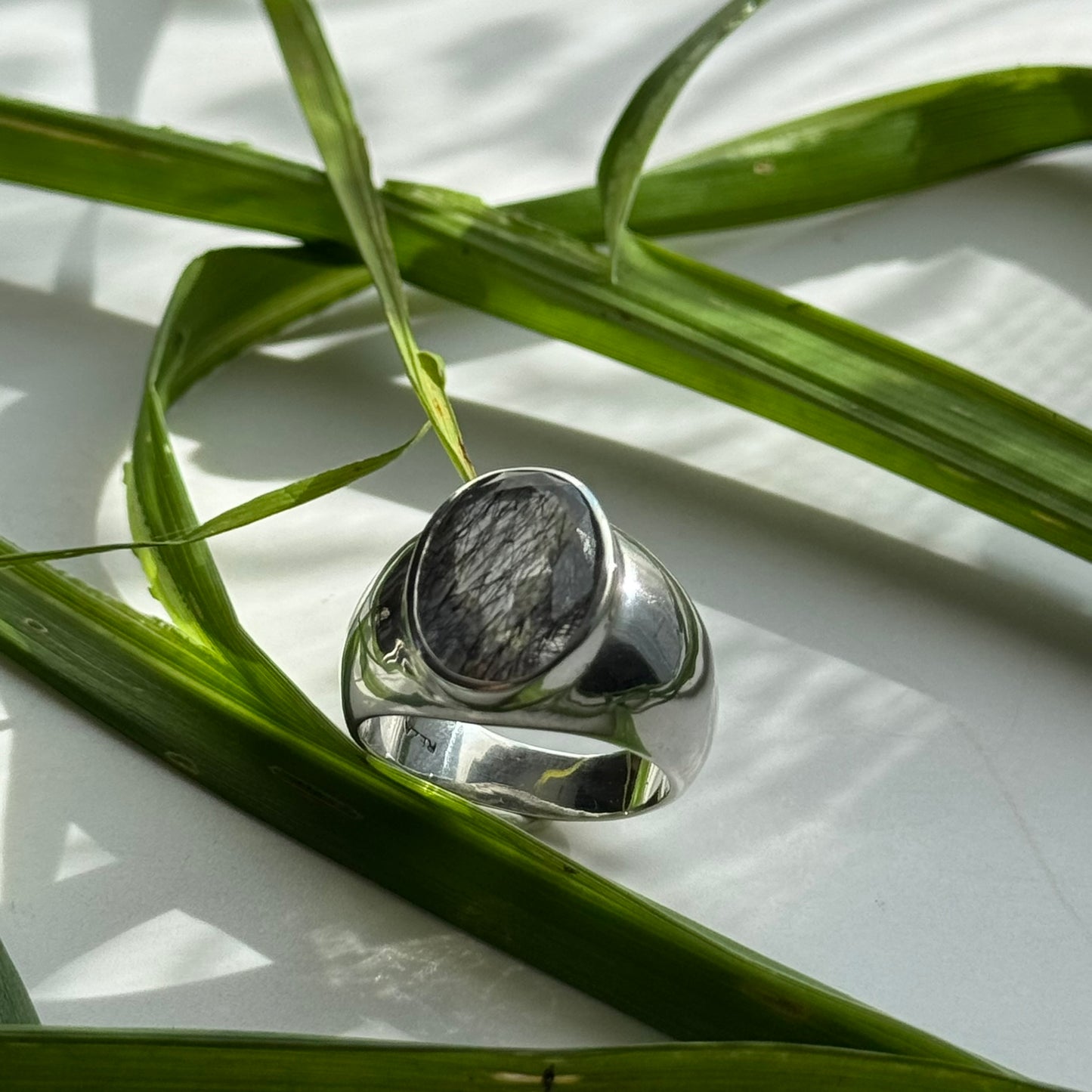 Sacred Seven Oval Bezel Ring – Bold Natural Gemstone Statement Jewelry in 925 Sterling Silver