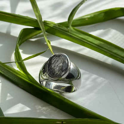 Sacred Seven Oval Bezel Ring – Bold Natural Gemstone Statement Jewelry in 925 Sterling Silver