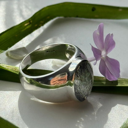 Sacred Seven Oval Bezel Ring – Bold Natural Gemstone Statement Jewelry in 925 Sterling Silver
