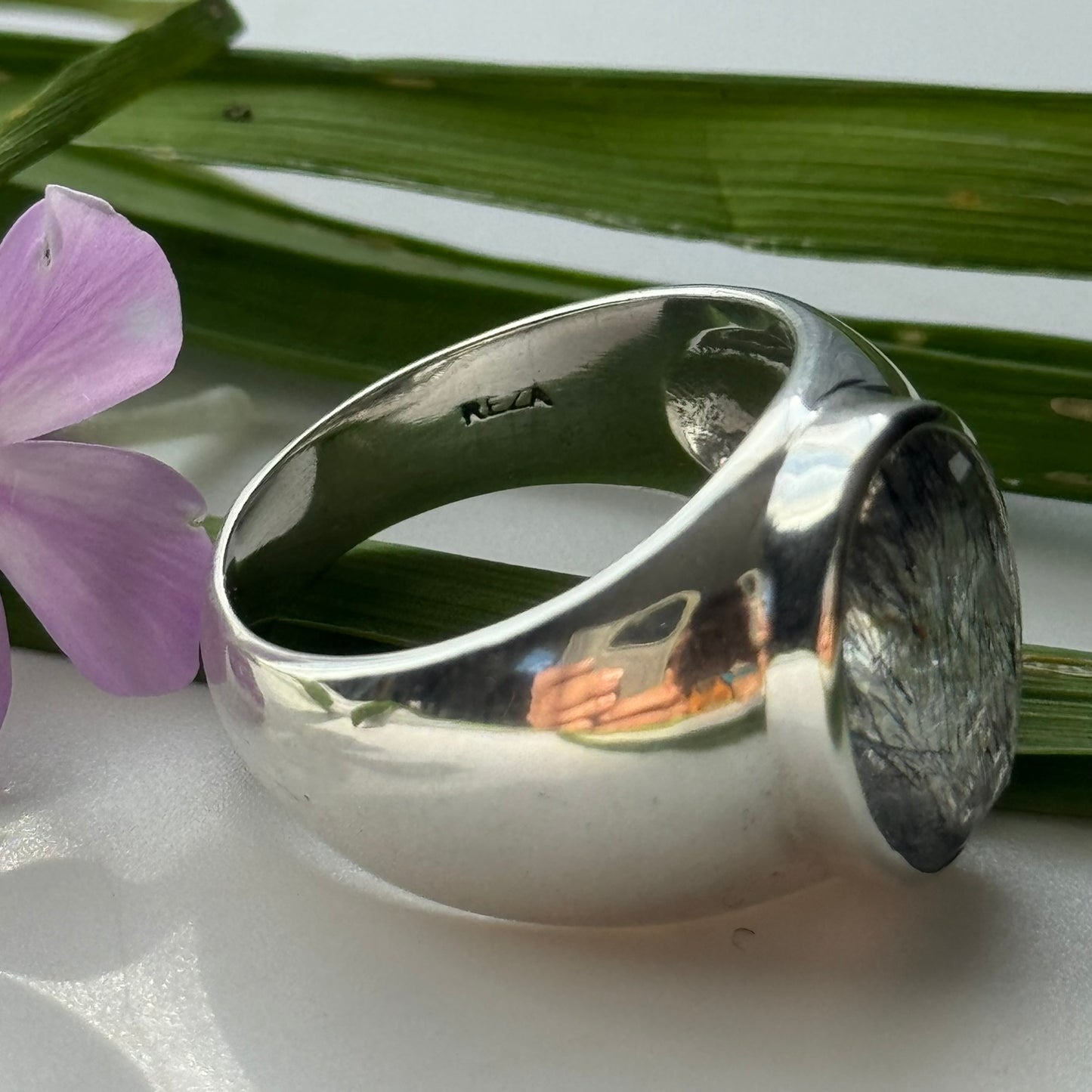Sacred Seven Oval Bezel Ring – Bold Natural Gemstone Statement Jewelry in 925 Sterling Silver