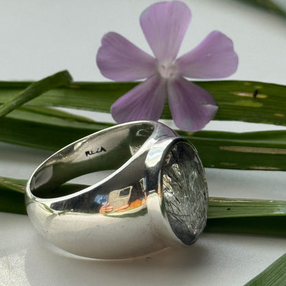 Sacred Seven Oval Bezel Ring – Bold Natural Gemstone Statement Jewelry in 925 Sterling Silver