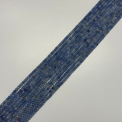 Blue Aventurine Quartz Faceted Rondelle Beads