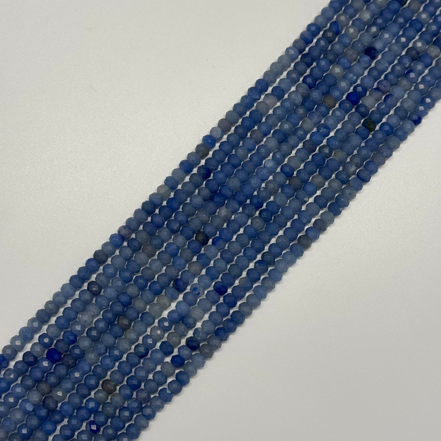 Blue Aventurine Quartz Faceted Rondelle Beads
