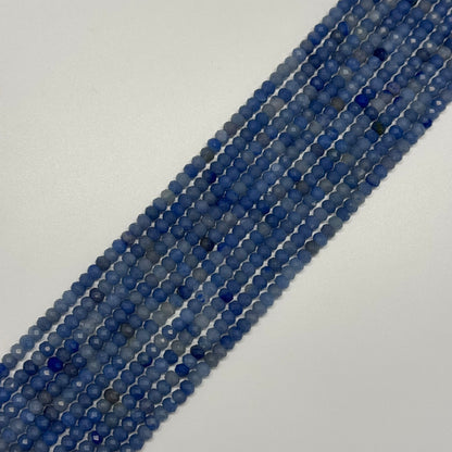 Blue Aventurine Quartz Faceted Rondelle Beads
