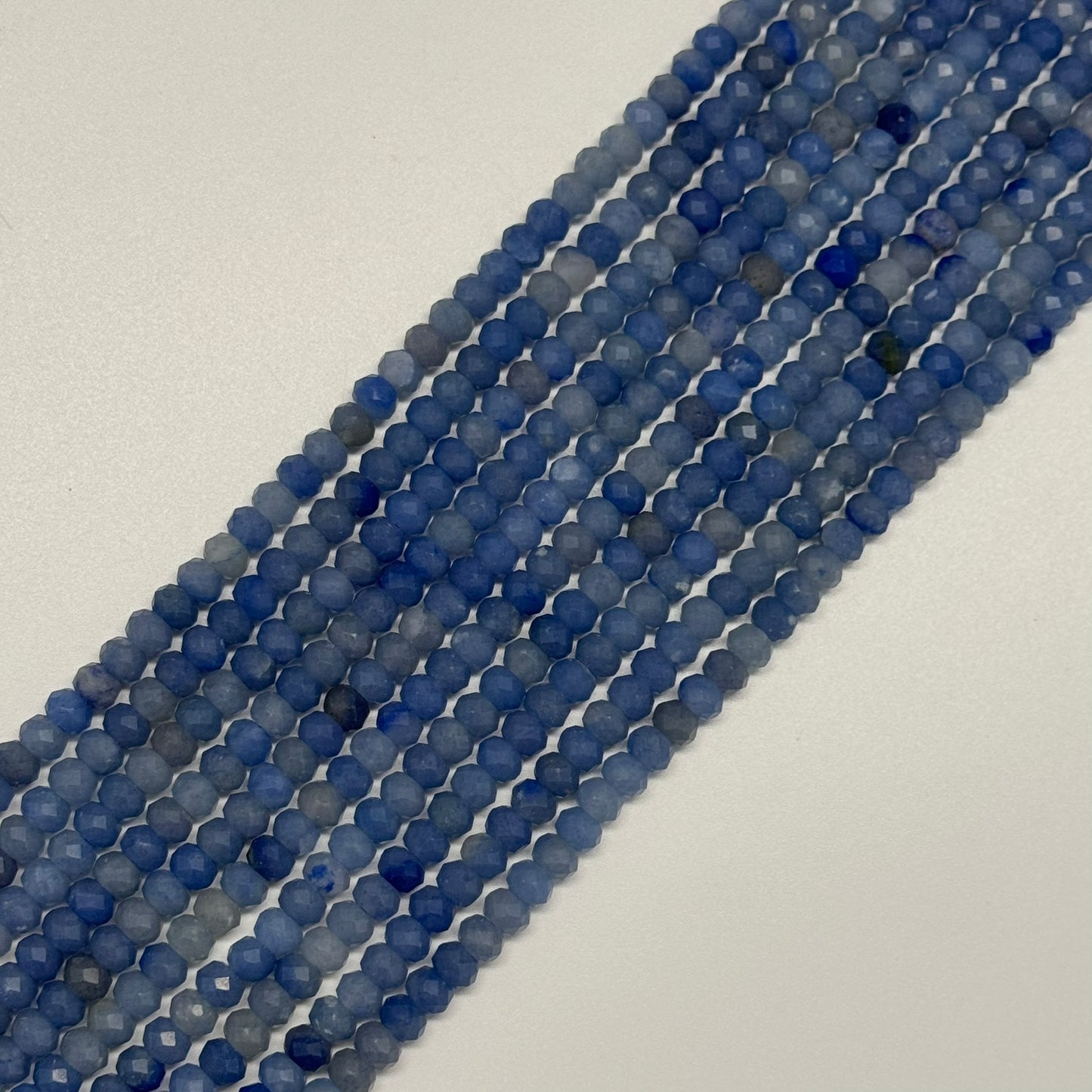 Blue Aventurine Quartz Faceted Rondelle Beads