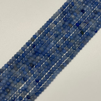 Blue Aventurine Quartz Faceted Rondelle Beads