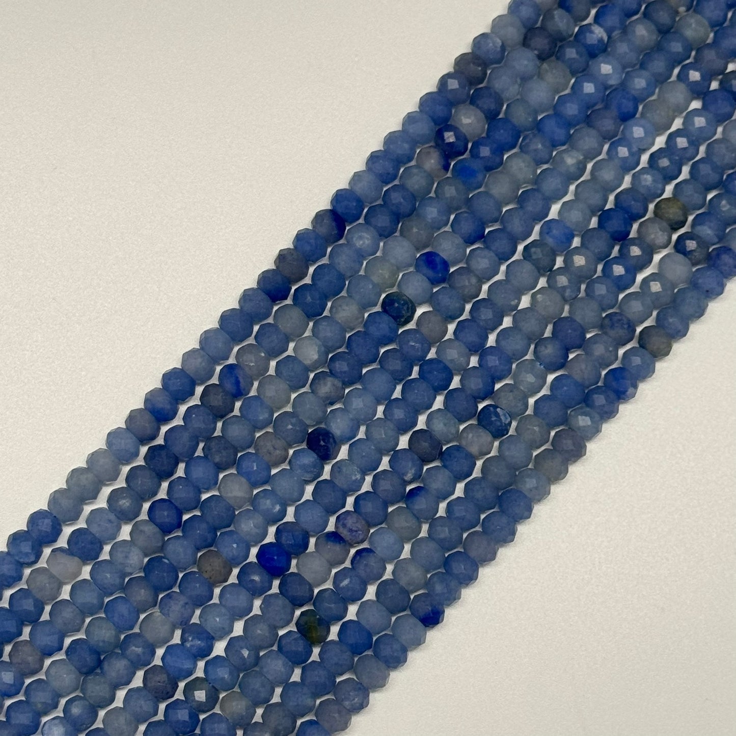 Blue Aventurine Quartz Faceted Rondelle Beads