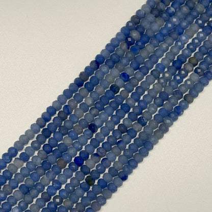 Blue Aventurine Quartz Faceted Rondelle Beads