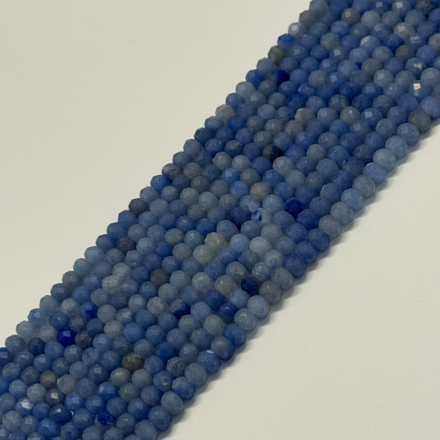 Blue Aventurine Quartz Faceted Rondelle Beads