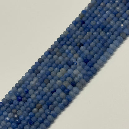 Blue Aventurine Quartz Faceted Rondelle Beads