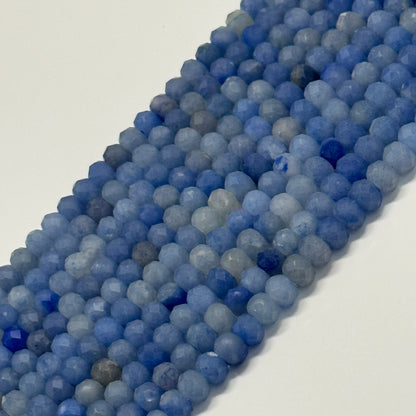 Blue Aventurine Quartz Faceted Rondelle Beads