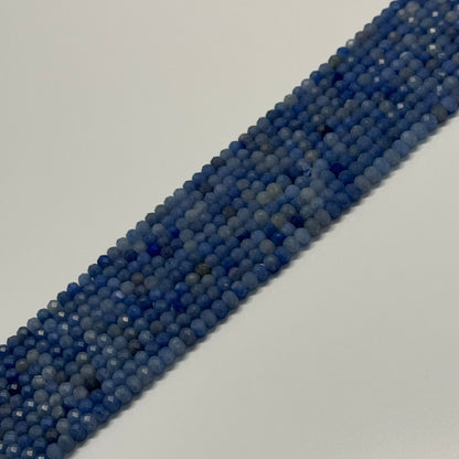 Blue Aventurine Quartz Faceted Rondelle Beads