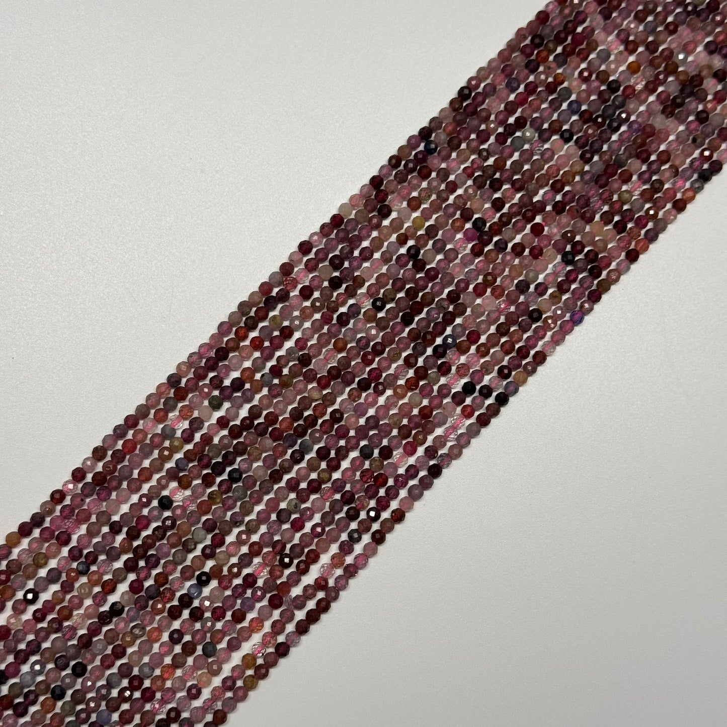 Red Spinel Faceted Round Beads - (AA Quality)