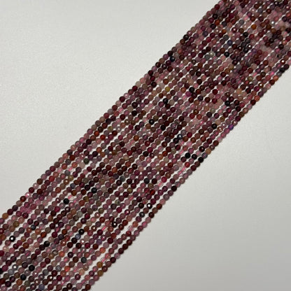 Red Spinel Faceted Round Beads - (AA Quality)
