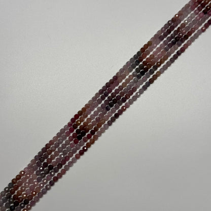 Red Spinel Faceted Round Beads - (AA Quality)