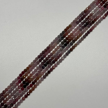 Red Spinel Faceted Round Beads - (AA Quality)