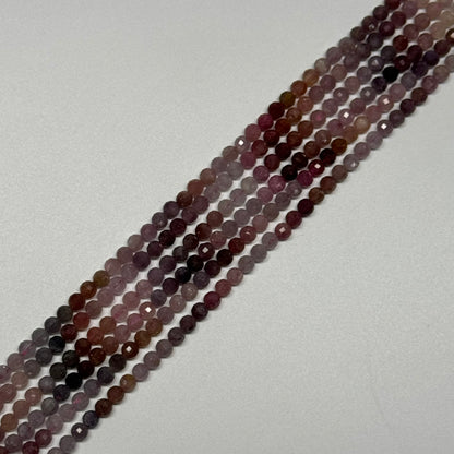 Red Spinel Faceted Round Beads - (AA Quality)