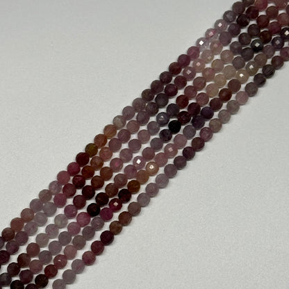 Red Spinel Faceted Round Beads - (AA Quality)