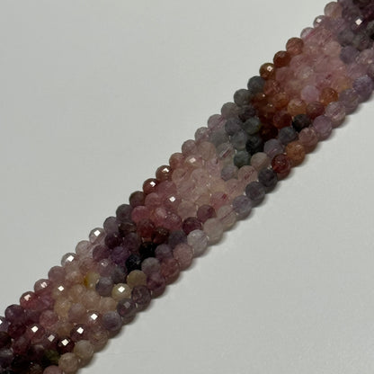 Red Spinel Faceted Round Beads - (AA Quality)
