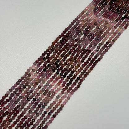 Red Spinel Faceted Round Beads - (AA Quality)