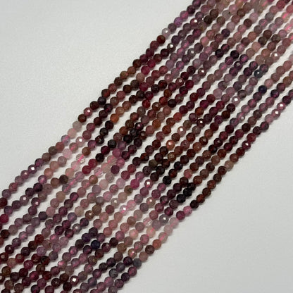 Red Spinel Faceted Round Beads - (AA Quality)