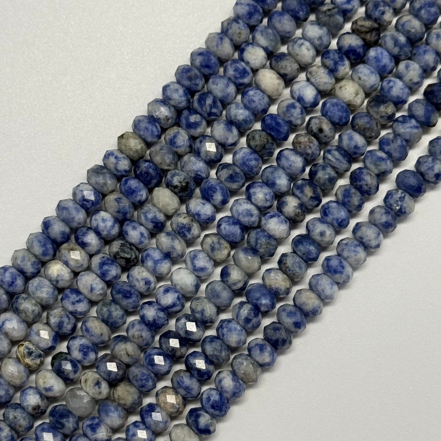 Faceted Sodalite Rondelle Beads
