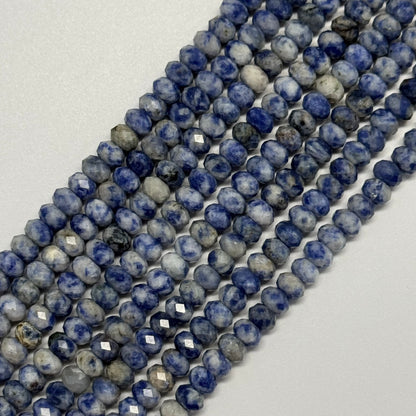 Faceted Sodalite Rondelle Beads