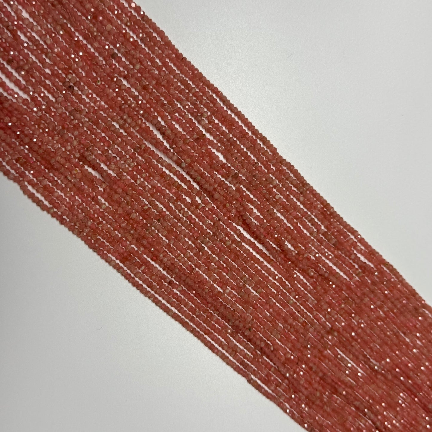 Rhodochrosite Faceted Rondelle Gemstone Beads