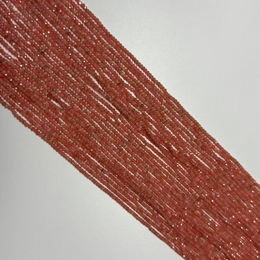 Rhodochrosite Faceted Rondelle Gemstone Beads
