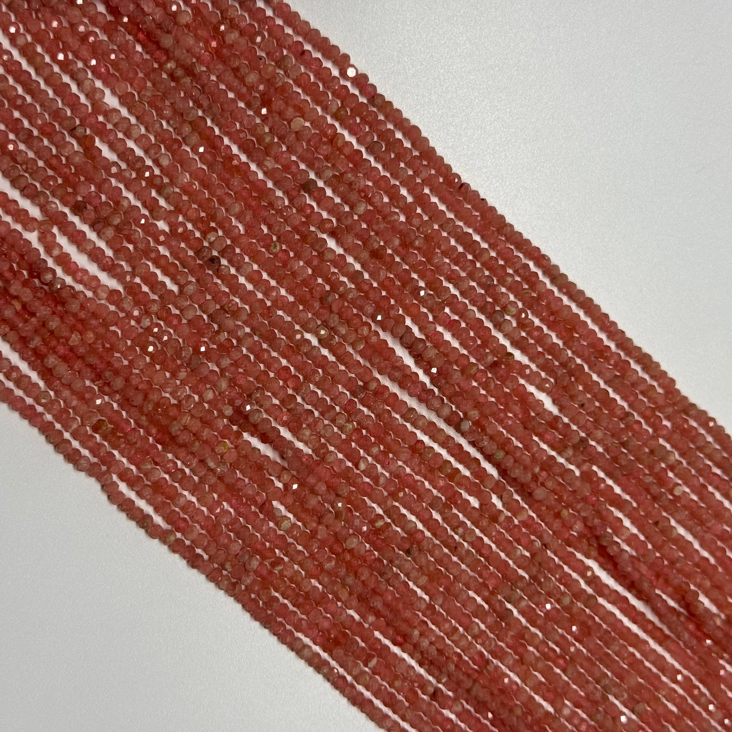 Rhodochrosite Faceted Rondelle Gemstone Beads