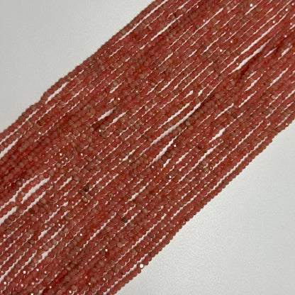 Rhodochrosite Faceted Rondelle Gemstone Beads
