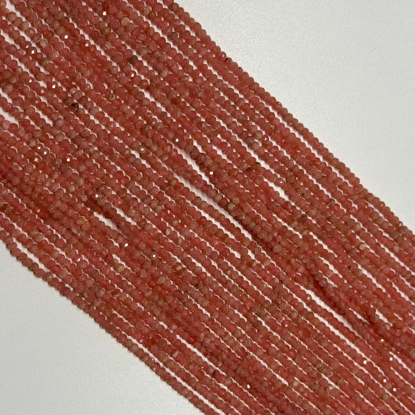 Rhodochrosite Faceted Rondelle Gemstone Beads