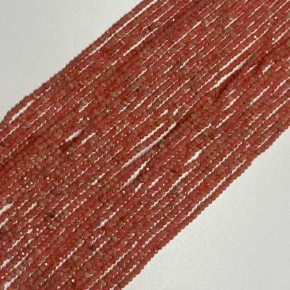 Rhodochrosite Faceted Rondelle Gemstone Beads