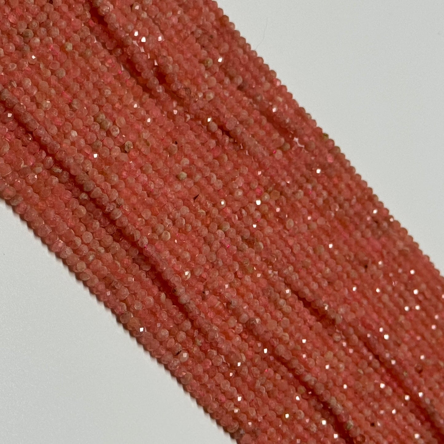 Rhodochrosite Faceted Rondelle Gemstone Beads