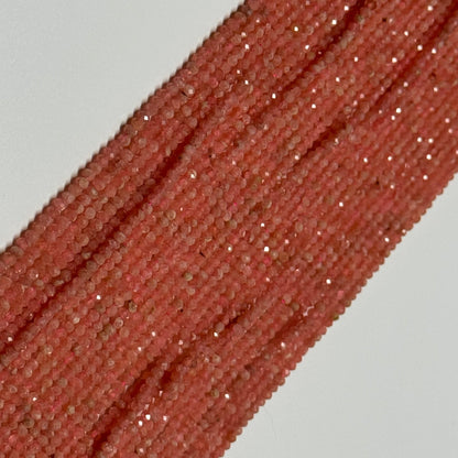 Rhodochrosite Faceted Rondelle Gemstone Beads