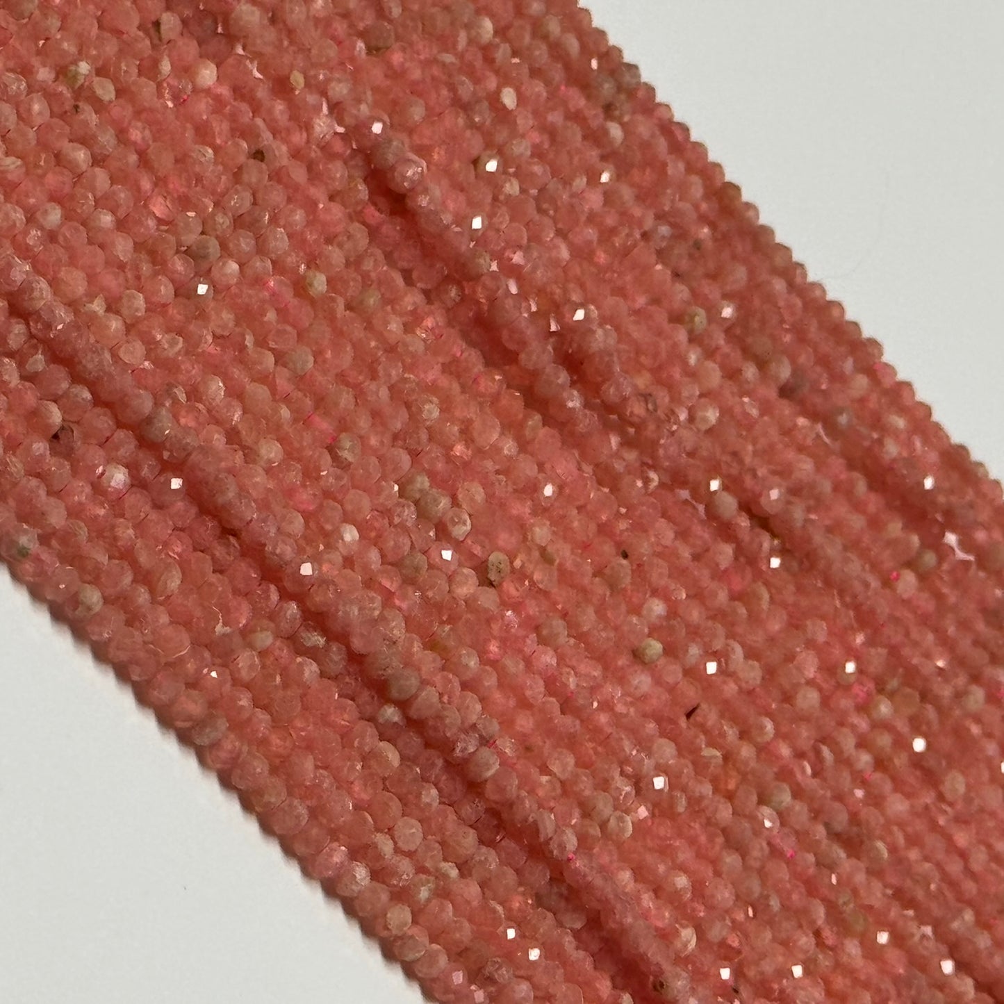 Rhodochrosite Faceted Rondelle Gemstone Beads