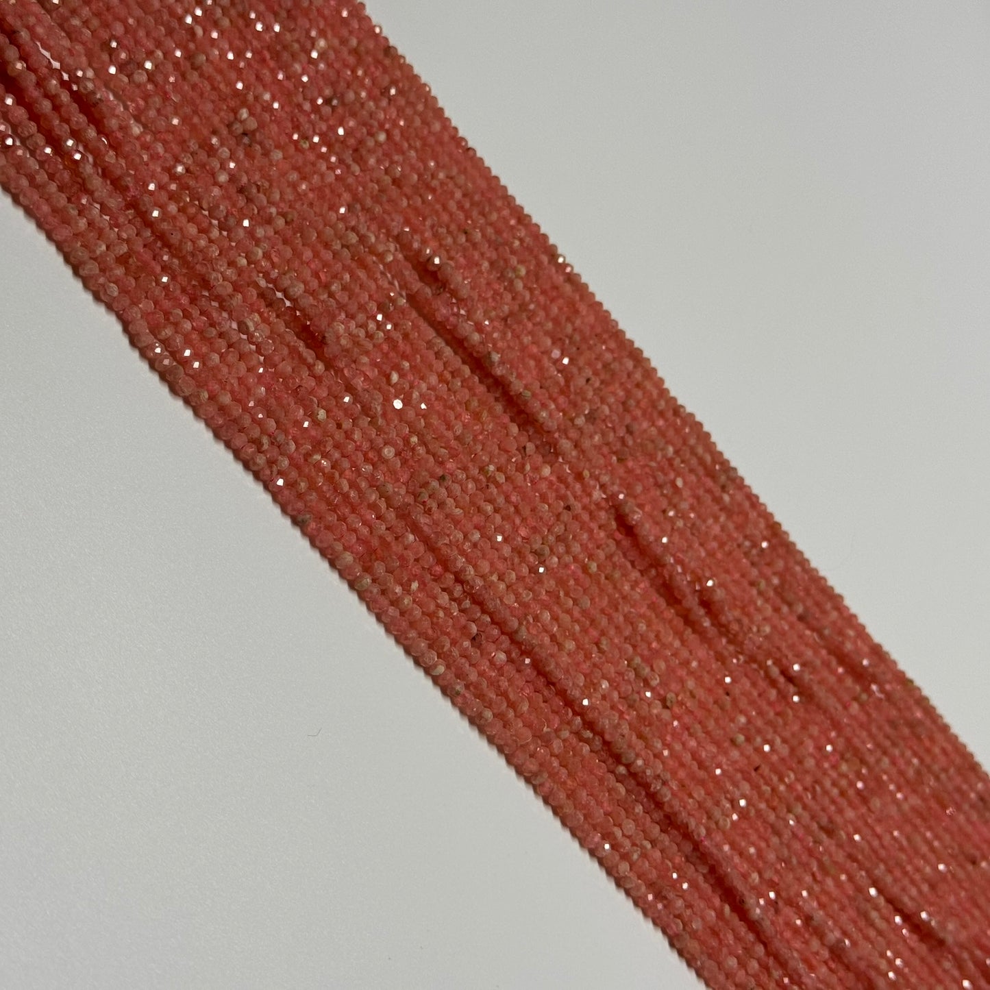 Rhodochrosite Faceted Rondelle Gemstone Beads
