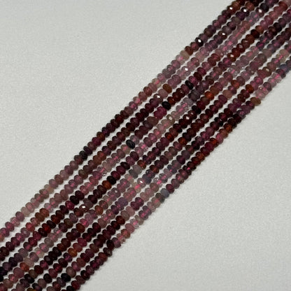 Red Spinel Gemstone Beads - Faceted Rondelle - (AAA Quality)