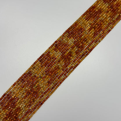 Orange Coral Faceted Rondelle Gemstone Beads (AA Quality)